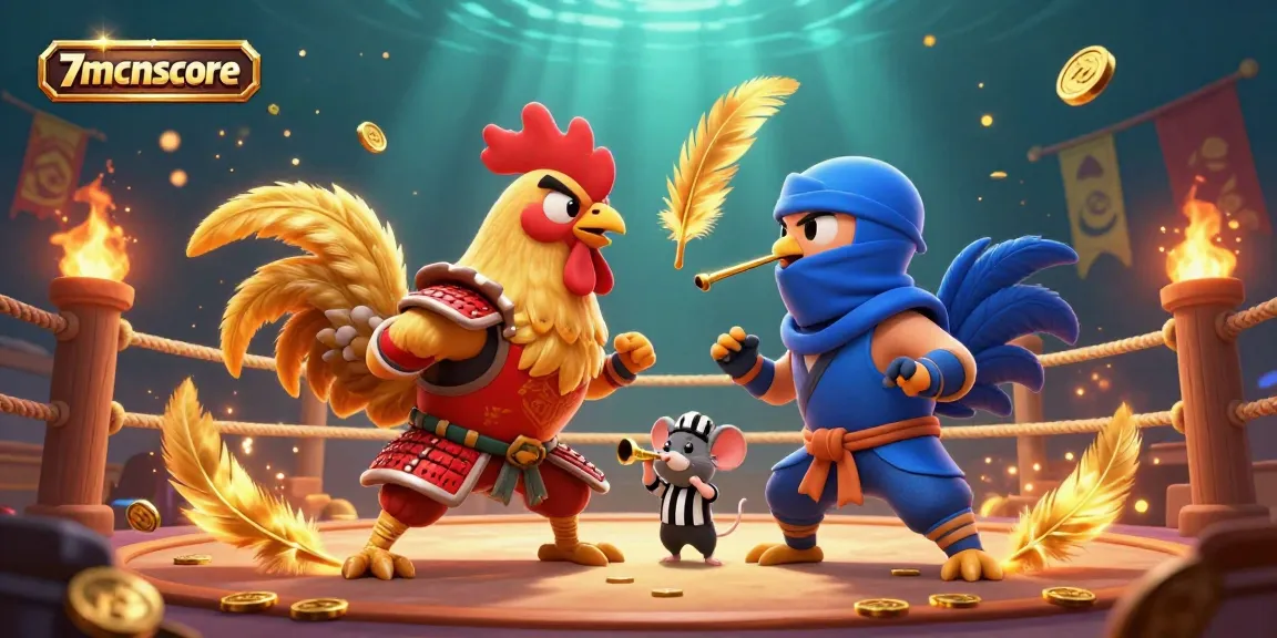 Experience thrilling action with 7mcnscore's dynamic rooster showdown, featuring epic gambling elements.