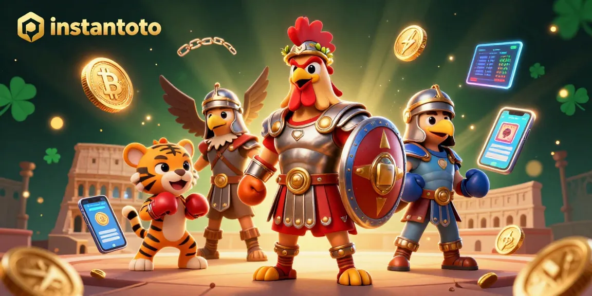 Menangkan di instantoto dengan permainan togel dan slot menarik yang terinspirasi oleh gladiator dan simbol crypto.