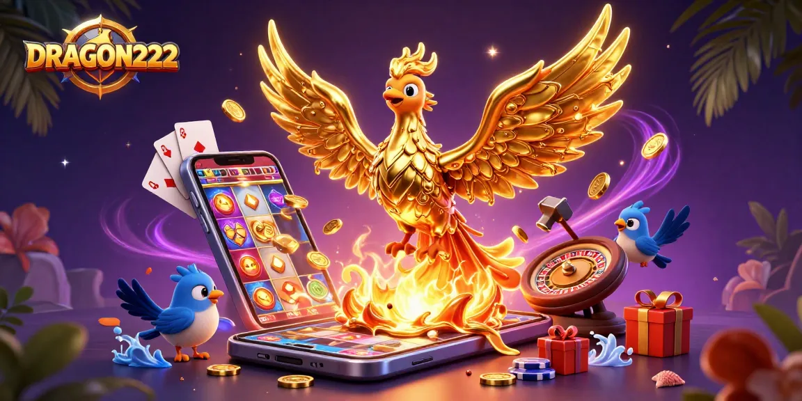 Experience exciting wins with DRAGON222 as golden phoenix brings fortune in this vibrant casino scene.