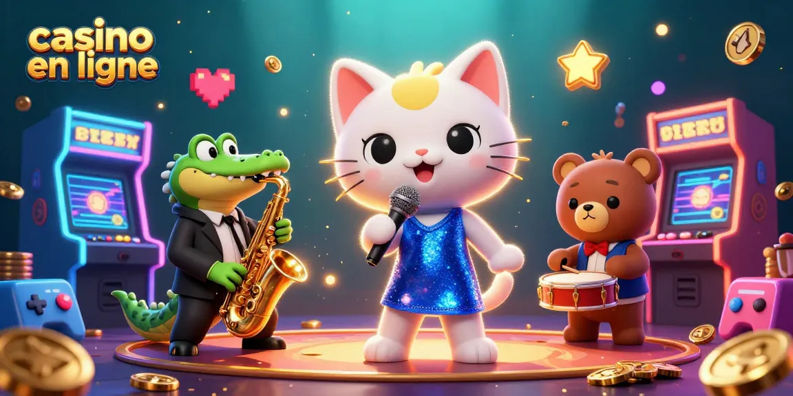 Jouez au casino en ligne avec des personnages animés dans une scène vibrante et immersive.