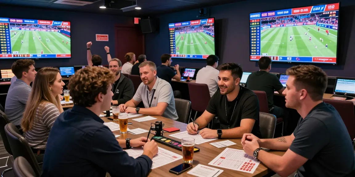 Bookmaker sans limite de mise, ambiance dynamique de paris sportifs avec des parieurs engagés et des cotes en direct.