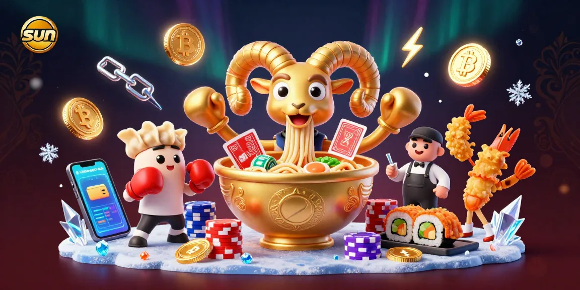 Play exciting games at sun-themed casino showcasing a vibrant raffle atmosphere with characters.