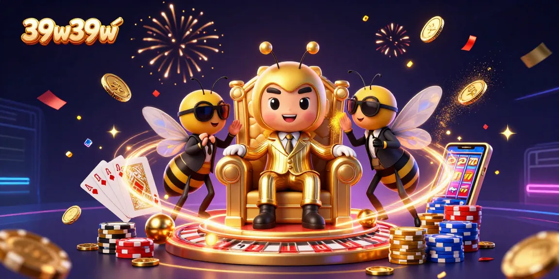 Engage with vibrant casino action featuring 39w39w’s bumblebee mob boss in a dazzling artistic scene.