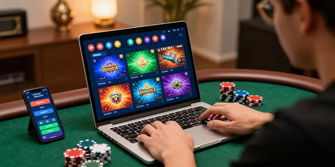 Pengguna lapak303 bermain poker online di laptop dengan grafik permainan yang menarik.