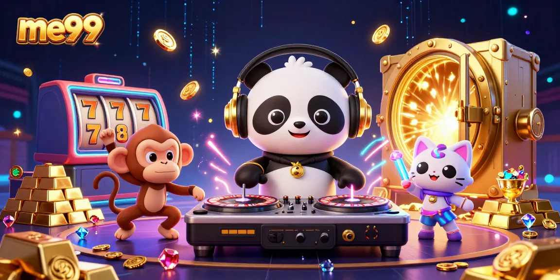 Engage in thrilling gameplay at me99 with vibrant casino illustrations showcasing dynamic characters.