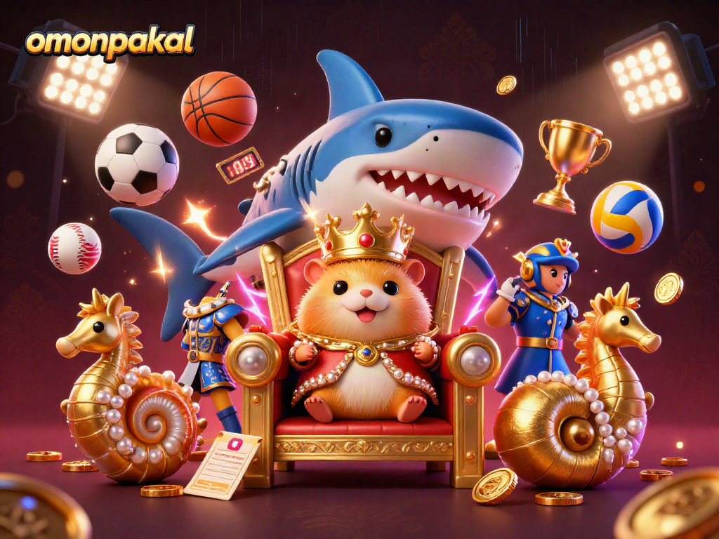 Experience engaging sports betting action with omonpakal's golden hamster king and dynamic game elements.