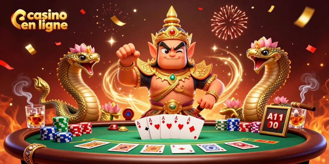 Vivez l'expérience du casino en ligne avec des gardiens et des éléments de poker animés.