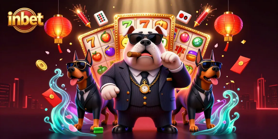Experience the thrill of inbet with a dynamic 3D illustration depicting casino excitement, slot reels, and vibrant characters.