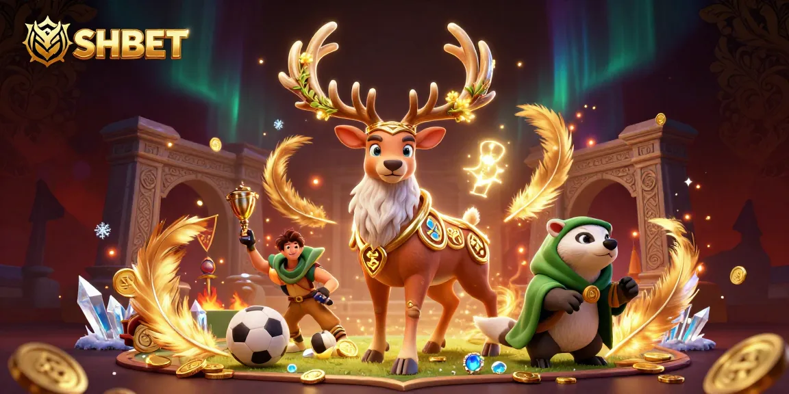 Engage in exhilarating sports betting at SHBET with vibrant illustrations and dynamic gameplay elements.