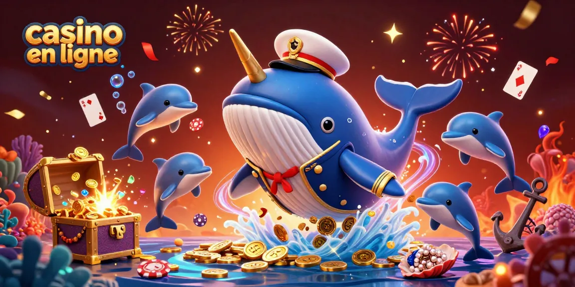 Faites le plein de jeux au casino en ligne avec notre illustration dynamique de personnages marins.
