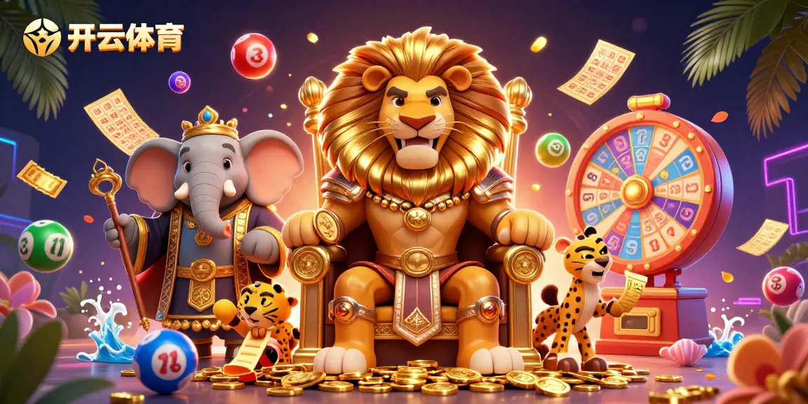 Experience thrilling gameplay at 开云体育 with vibrant lottery balls, golden tickets, and dynamic gaming elements.