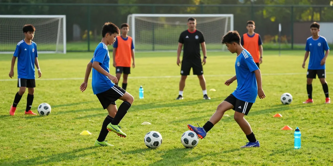 Fußball günstig kaufen: Kinder trainieren mit hochwertigen Mantom Bällen auf dem Feld.