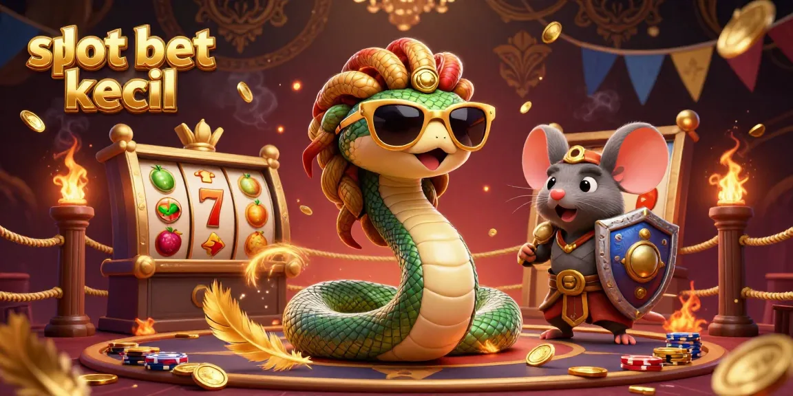 Engage in thrilling slot bet kecil action with cute Medusa and warrior mouse in a vibrant casino scene.