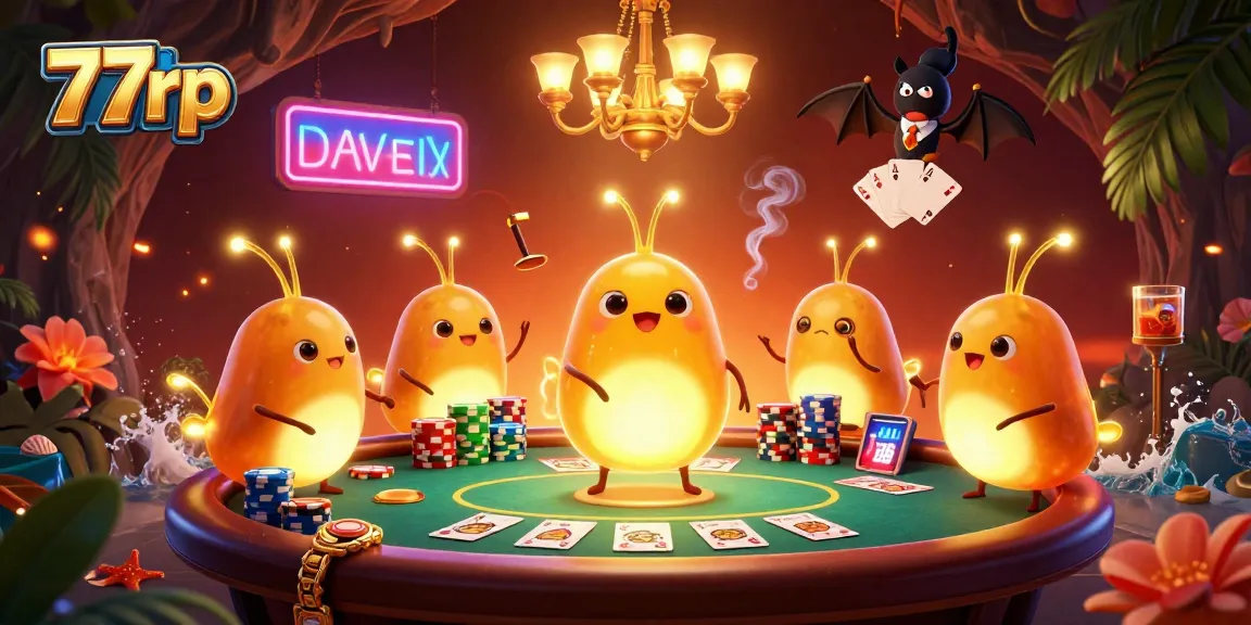 Experience thrilling poker action at 77rp with glowworms lighting up the cave casino atmosphere.