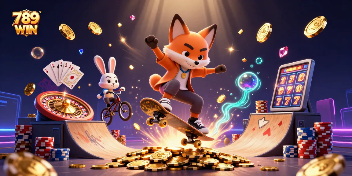 Experience thrilling gaming action with 789 WIN as a fox and rabbit dominate the online casino scene.