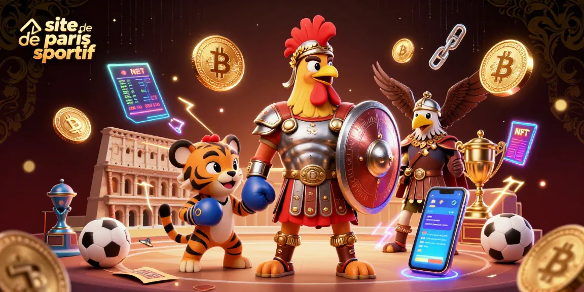 Vivez l'expérience ultime du site de paris sportif avec des personnages en 3D, des éléments sportifs et des crypto-monnaies.