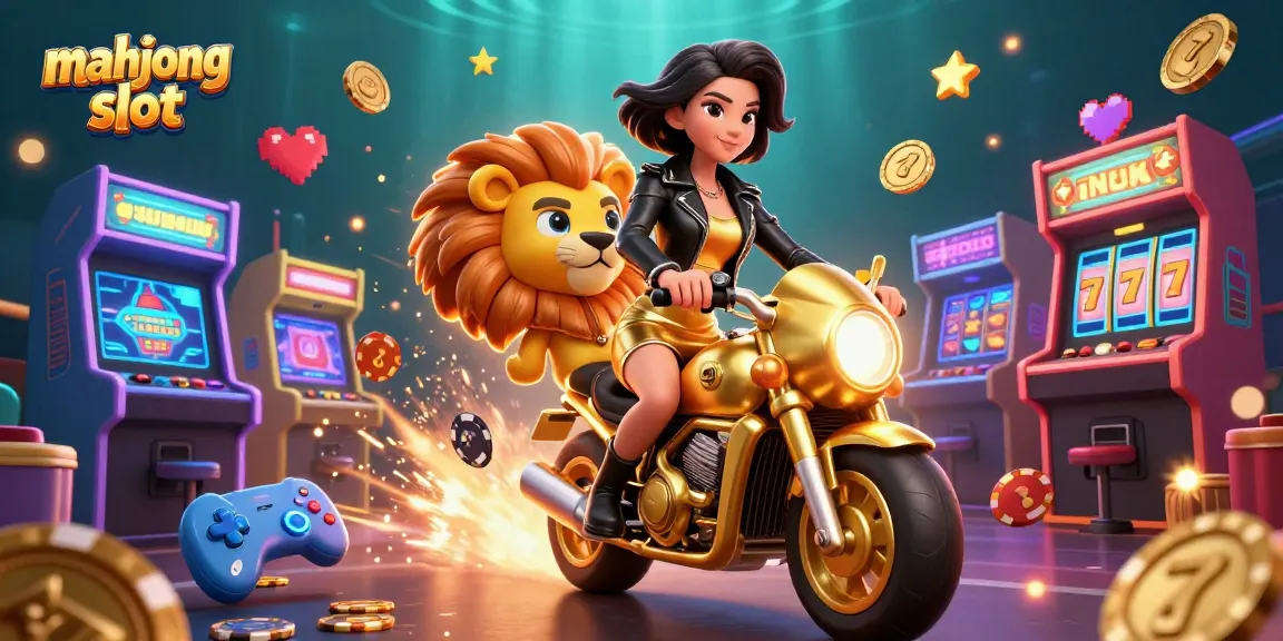 Engaging mahjong slot illustration featuring dynamic action with a glamorous character and casino elements.