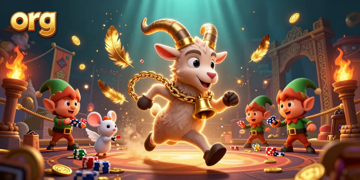 Experience thrilling gameplay at org with an exciting casino scene featuring festive characters.
