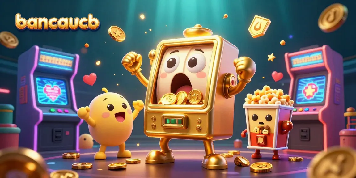 Unleash winning potential with bancaucb's vibrant slot machine adventure in an engaging digital scene.