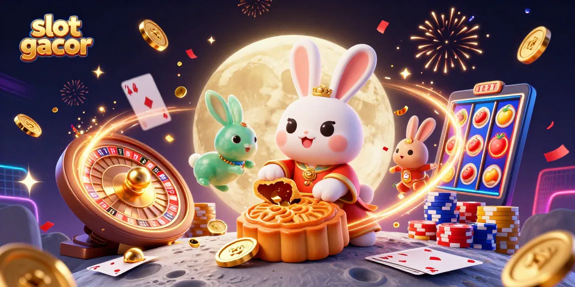 Experience slot gacor excitement with a dynamic scene featuring playful characters and rich casino elements.