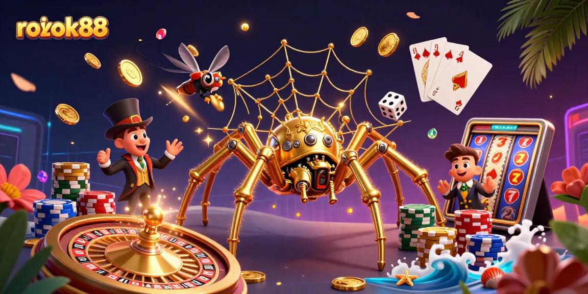 Engage with rokok88 for thrilling gameplay featuring a vibrant 3D casino scene with steampunk elements.