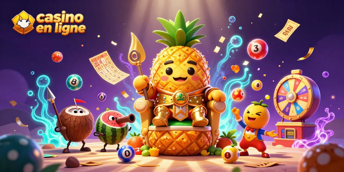 Vivez l'excitation des jeux sur casino en ligne avec le roi ananas en pleine action.