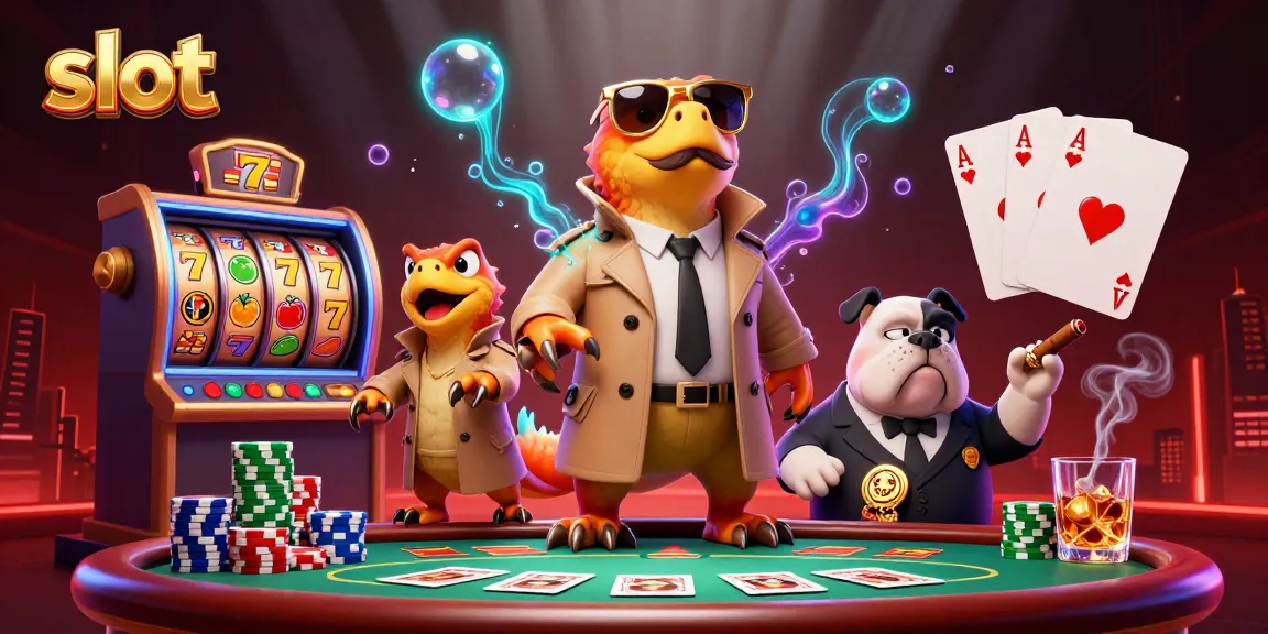 Putar slot di dalam kasino dengan raptor lucu dan bulldog penjaga yang mengawasi.