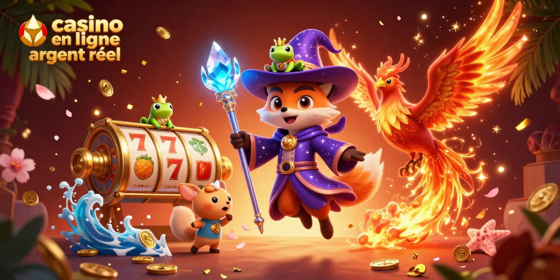 Profitez de l'expérience immersive du casino en ligne argent réel avec une illustration de magie et de chance.