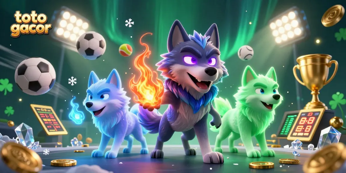 Menggunakan toto gacor di casino online sambil dikelilingi karakter bergaya 3D dan elemen taruhan yang dinamis.