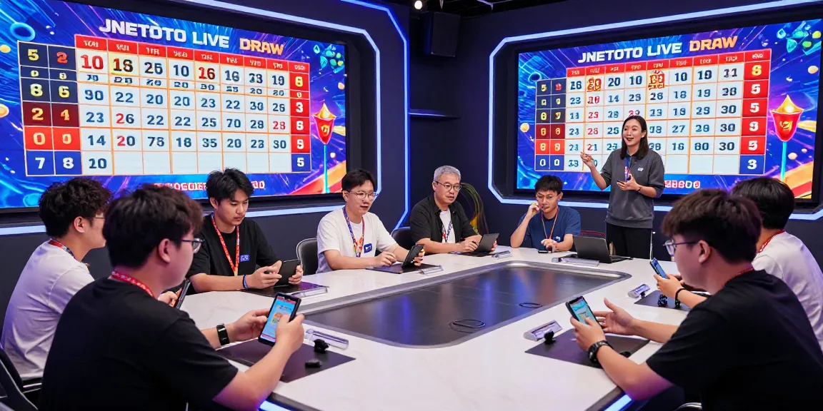 Live gaming scene showcasing JNETOTO results with players checking numbers and engaging in excitement.