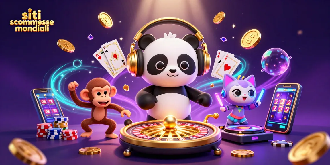 Scopri i siti scommesse mondiali con divertenti personaggi in un'affascinante illustrazione 3D.