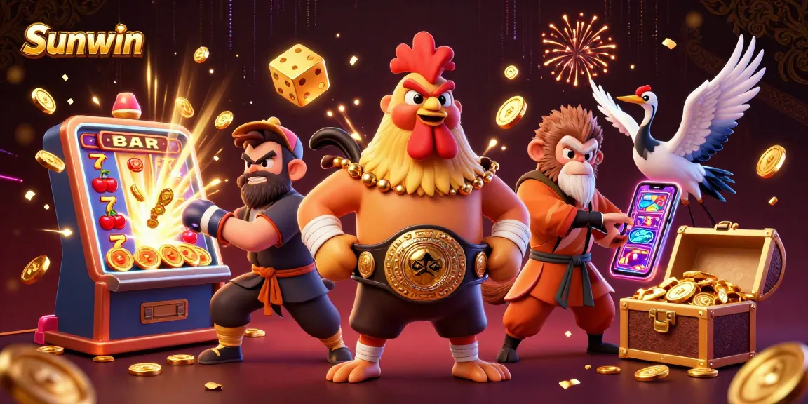 Win big at Sunwin with thrilling 3D casino action featuring lively characters and explosive game elements.