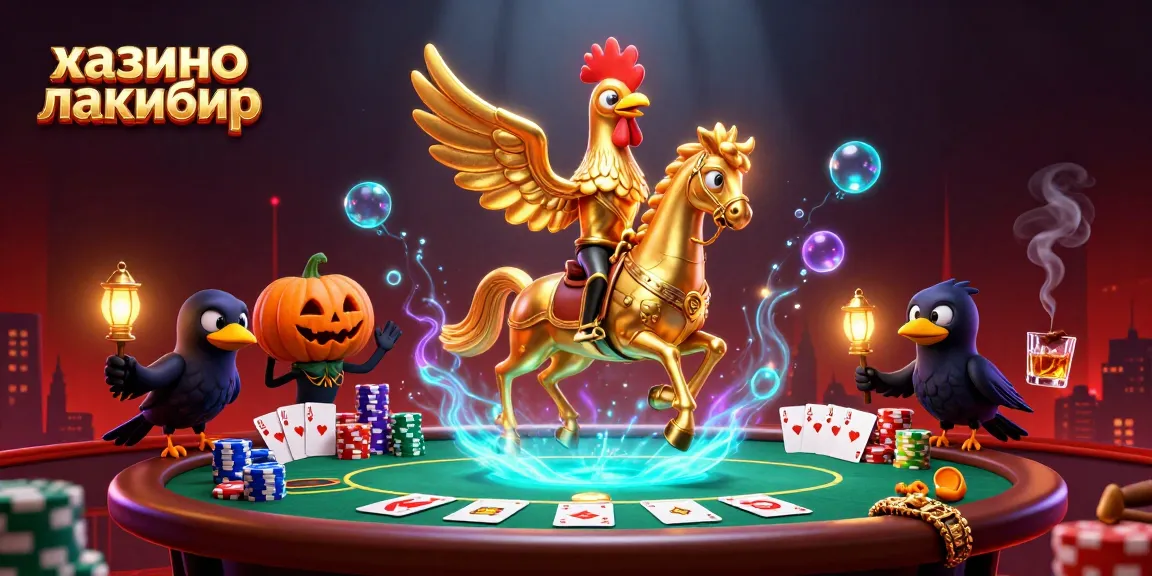 Play exciting games at казино лакибир, featuring unique characters in a vibrant casino scene.