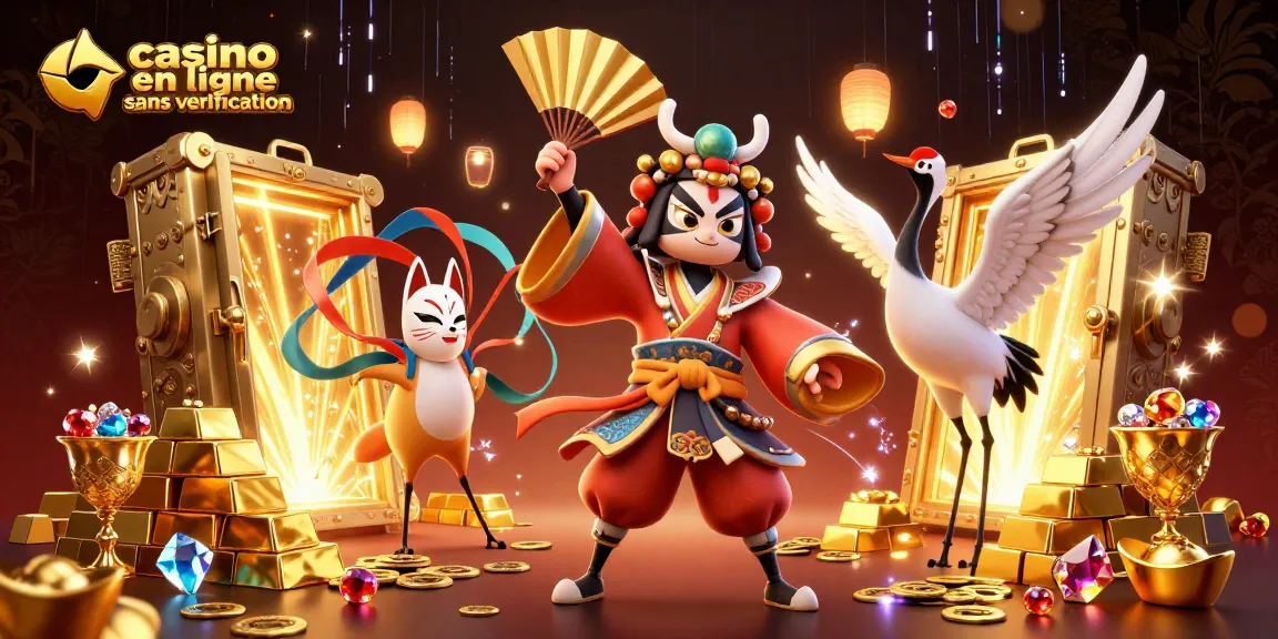 Gagnez avec des jeux sur casino en ligne sans vérification, illustré dans une scène animée de casino.