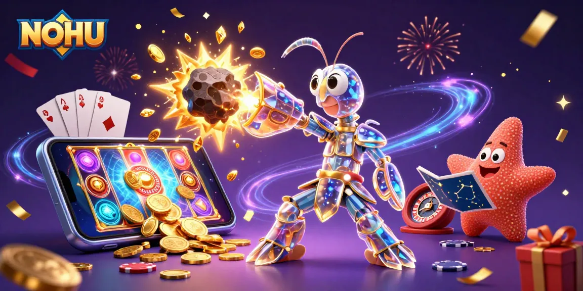 NOHU guides players through vibrant slots action with exploding gems and coins