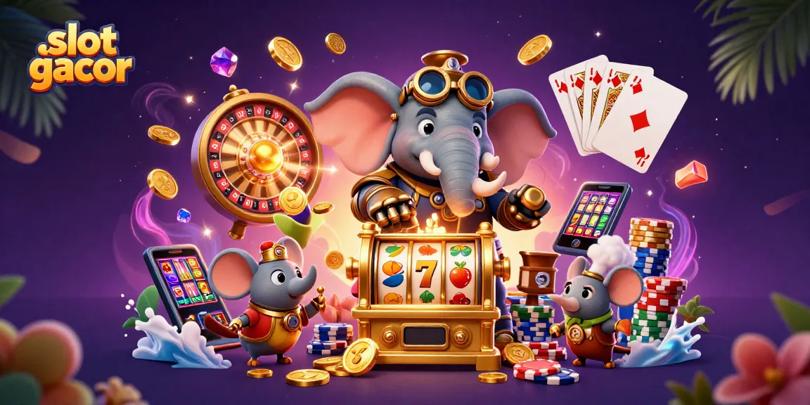 Slot gacor menampilkan mesin slot khas dengan elemen permainan dan karakter mencolok di kasino