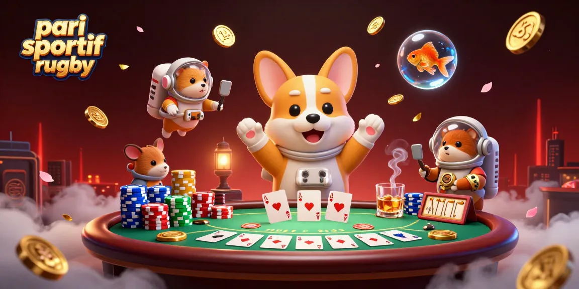 Pariez sur le rugby avec cet incroyable visuel comprenant des personnages et des éléments de casino.