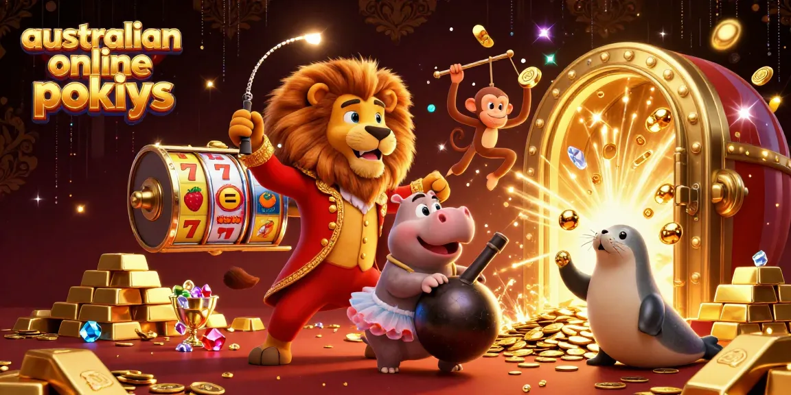 Experience thrilling australian online pokies with dynamic characters, sparkling treasures, and vivid casino elements.