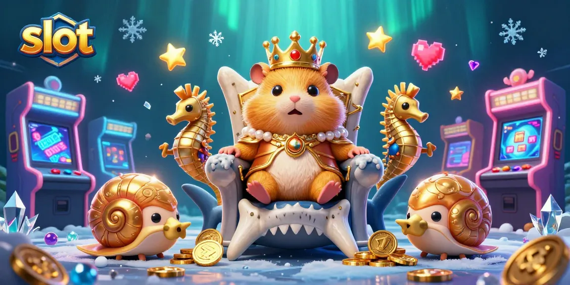 Experience thrilling slot action in a captivating underwater world with a hamster king and arcade elements.