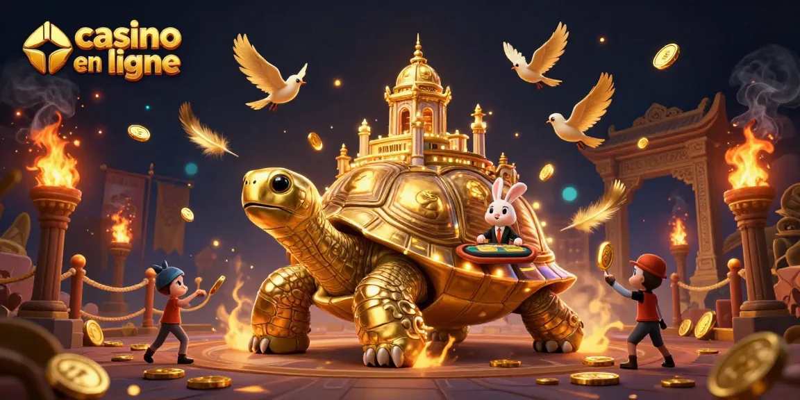 Jouez au casino en ligne avec des machines à sous, des croupiers et des jeux animés dans une illustration captivante.