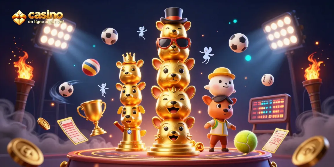 Pariez sur casino en ligne argent réel avec une scène dynamique de personnages en 3D.