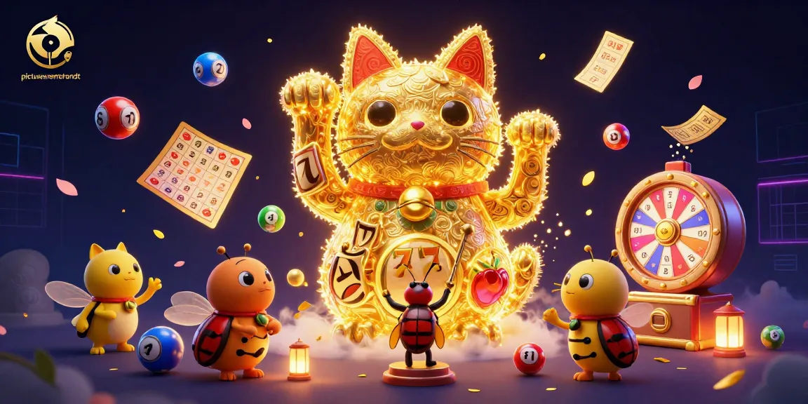 Gambar slot online picturesrembrandt dengan simbol keberuntungan dan efek lotere yang ceria.