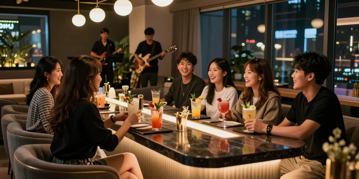 Social gathering at a stylish bar highlighting popular 유흥사이트 for vibrant nightlife experiences.