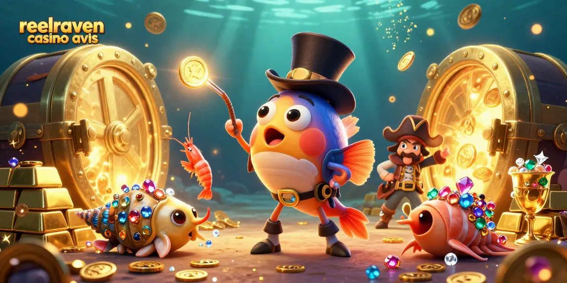 Reelraven Casino Avis: Gewinnchancen nutzen mit strahlenden Goldmünzen und spannenden Charakteren.
