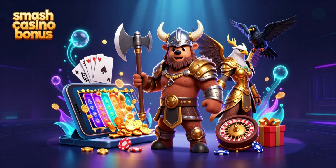 Profitez du smash casino bonus avec un ours viking, une aigle Valkyrie, et des jeux de casino numériques.