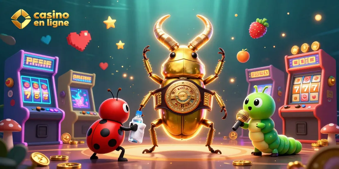 Jouez au casino en ligne avec des jeux captivants entourés de personnages colorés.