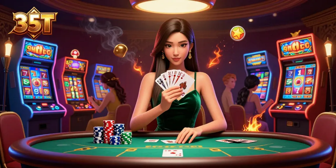 Experience thrilling gameplay and winning strategies at 35T casino, with a captivating poker scene.