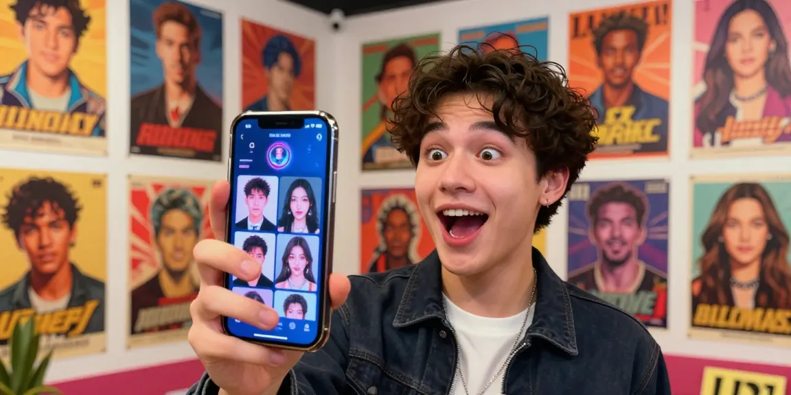 Discover your celebrity look alike through a fun selfie with an AI face identifier showing celebrity matches.