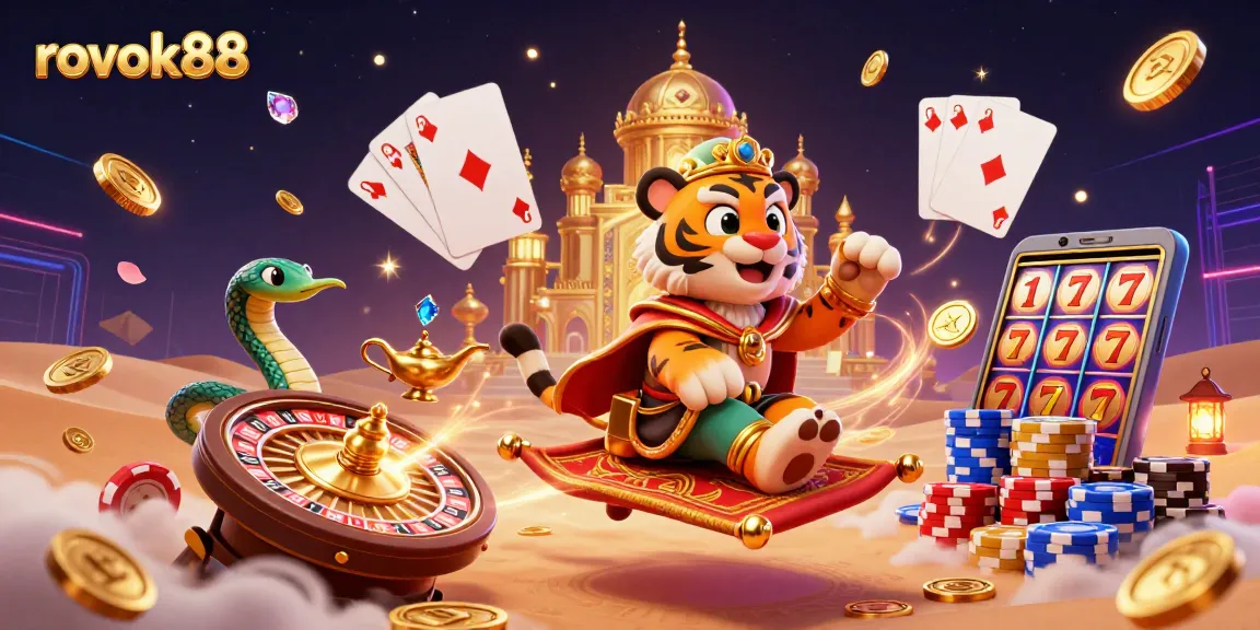 Experience the thrill of winning with rokok88's captivating casino adventure featuring vibrant graphics.