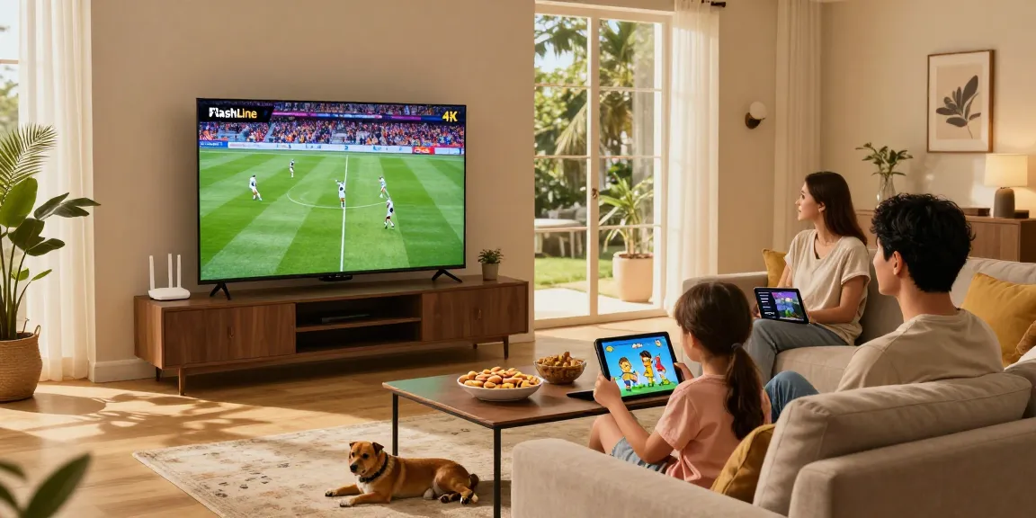 Profitez d'un abonnement IPTV à 40 000 chaînes dans un salon moderne et confortable.